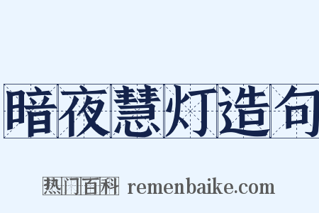 暗夜慧灯造句是什么意思的图片